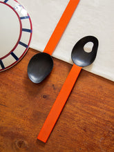 Load image into Gallery viewer, Black Horn and Red Lacquer Salad Servers