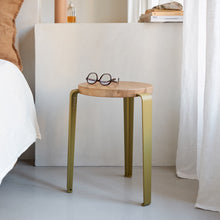 Load image into Gallery viewer, TIPTOE x HEJU Heather Green Oak Lou Stool