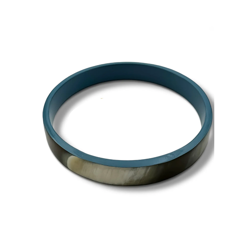 Lacquered Buffalo Horn Bangle - Teal Blue