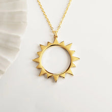 Load image into Gallery viewer, Gold Boho Abstract Sun Charm Necklace Pendant