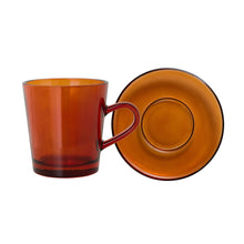 Load image into Gallery viewer, HKliving 70&#39;s Amber Brown Coffee Mug and Saucer