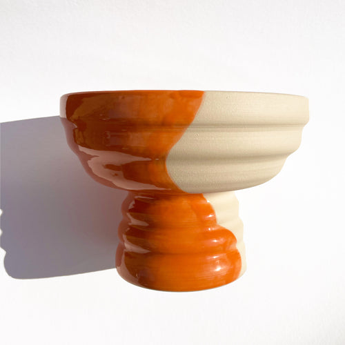 Orange Pedestal Bowl by Florence Mytum - Mad Atelier Exclusive