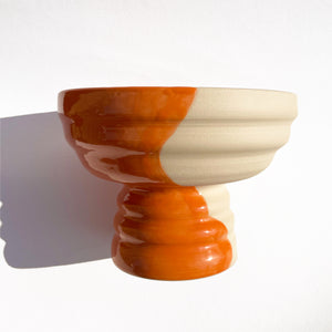 Orange Pedestal Bowl by Florence Mytum - Mad Atelier Exclusive