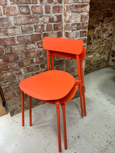Fromme Coral Metal Chairs - Pair Ex-Display