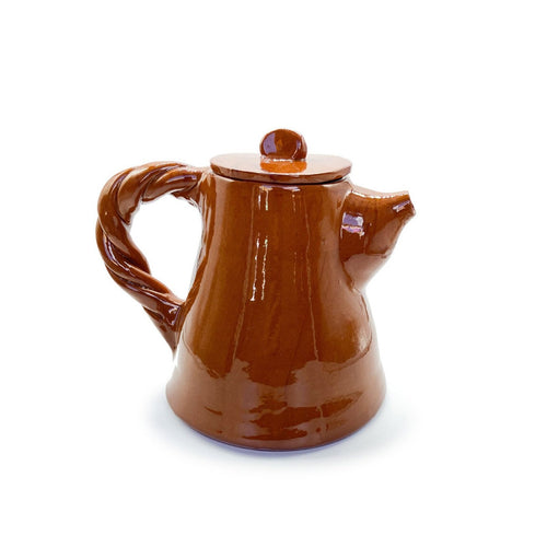 Twisted Handle Teapot Terracotta