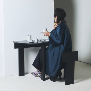 Jeanne Ebony Half Round Table