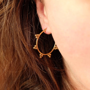Large Ornate Gold Hoop Earrings