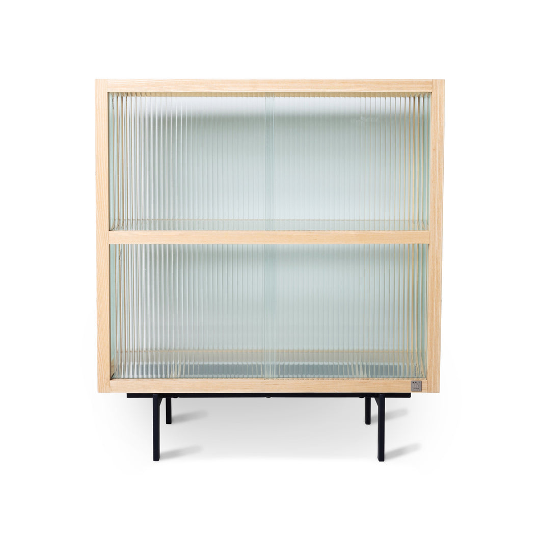 HKliving Ribbed Glass Natural Vitrine