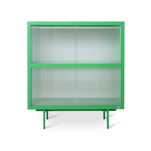 HKliving Ribbed Glass Fern Green Vitrine