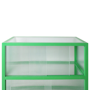 HKliving Ribbed Glass Fern Green Vitrine