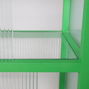 HKliving Ribbed Glass Fern Green Vitrine