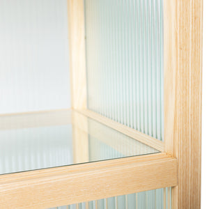 HKliving Ribbed Glass Natural Vitrine