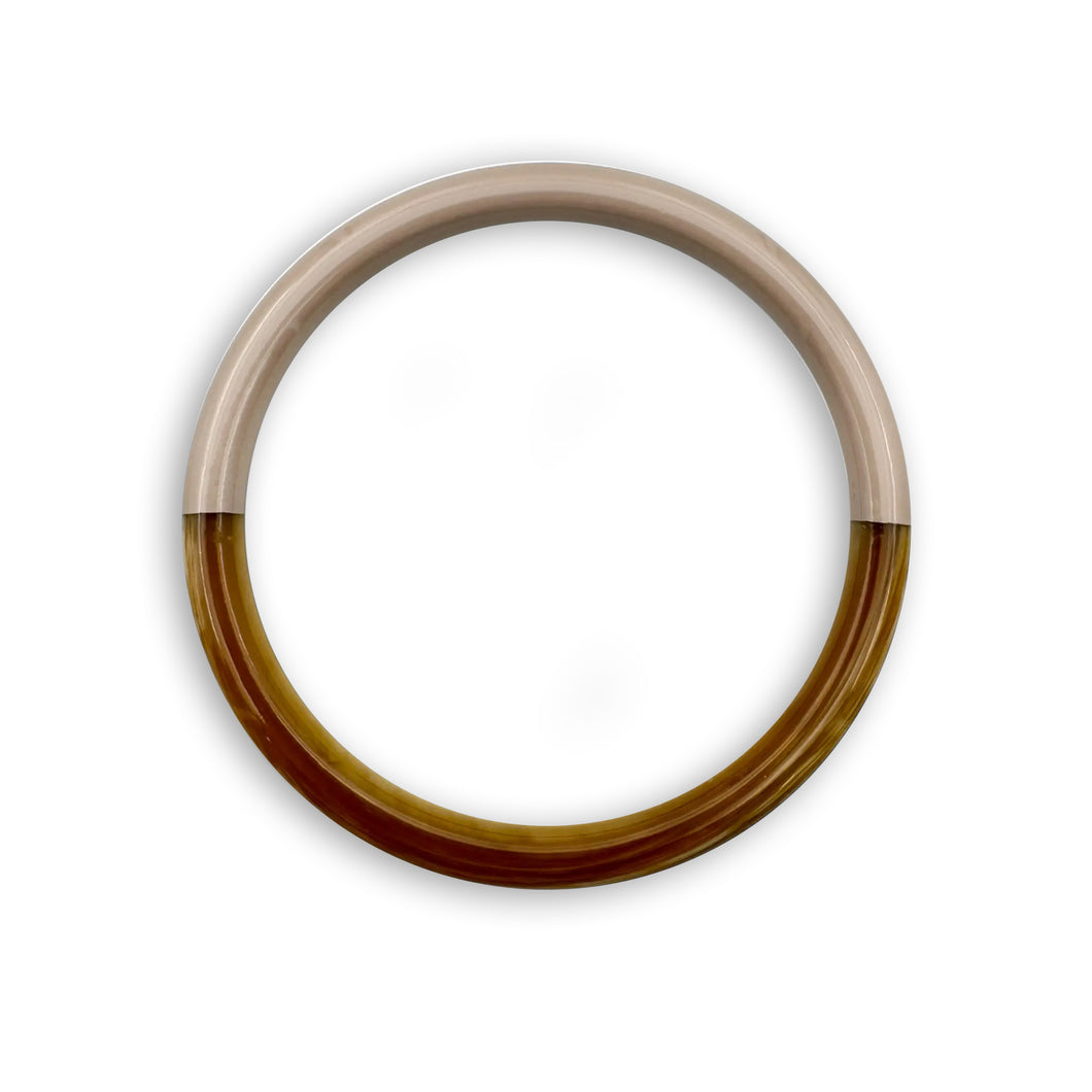 Lacquered Buffalo Horn Bangle – Beige