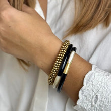 Load image into Gallery viewer, Lacquered Buffalo Horn Bangle – Black Gold