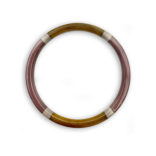 Lacquered Buffalo Horn Bangle – Mauve & Beige