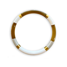 Load image into Gallery viewer, Lacquered Buffalo Horn Bangle – White Gold