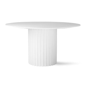 HKliving White Pillar Dining Table Round