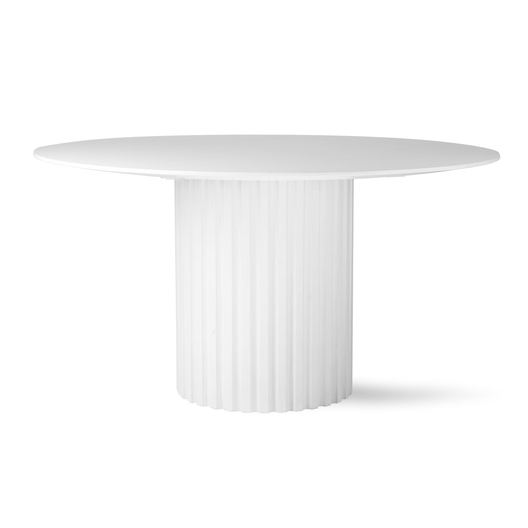 HKliving White Pillar Dining Table Round