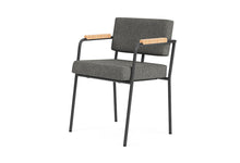 Load image into Gallery viewer, Monday Black Dining Chair With Arms