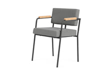 Load image into Gallery viewer, Monday Black Dining Chair With Arms
