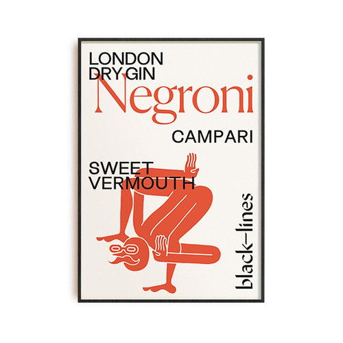 Black Lines Negroni Print A2