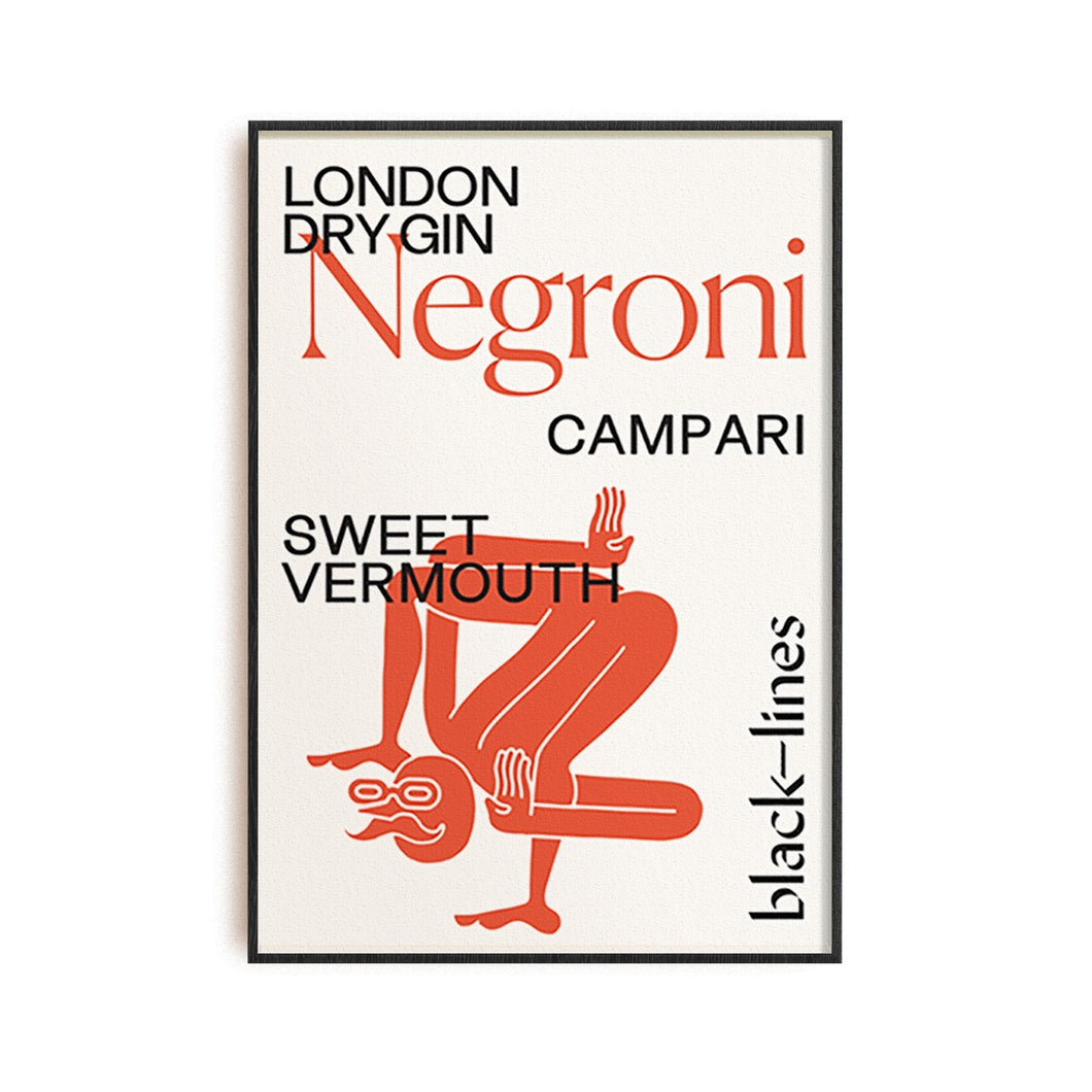Black Lines Negroni Print A2