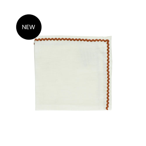 Olive Napkin - Rust Border