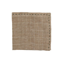 Load image into Gallery viewer, Genova Brown Check Linen Napkin