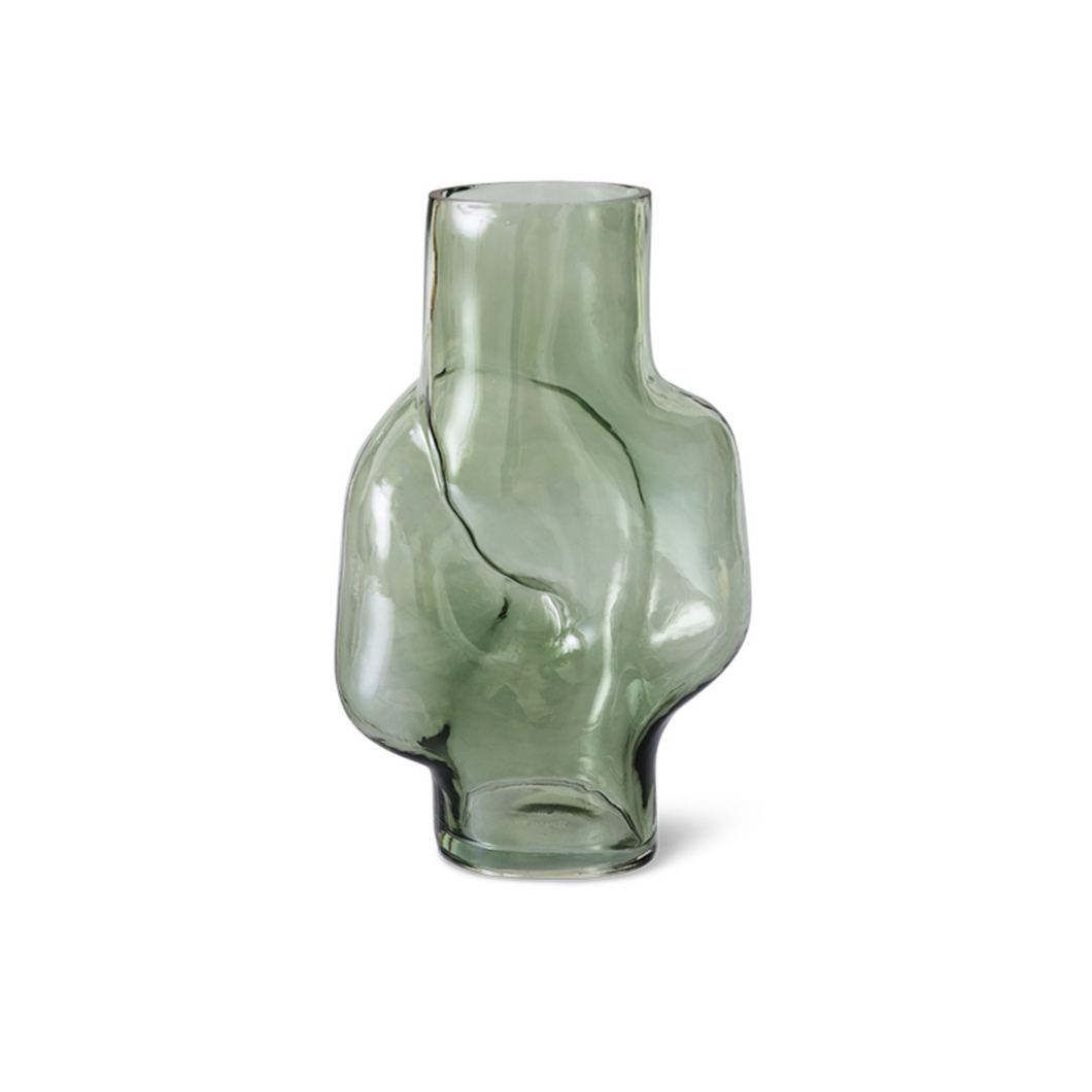 HKLIVING Gleam Glass High Vase - Olive