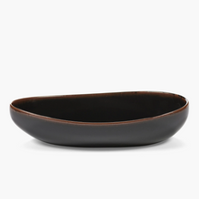Load image into Gallery viewer, Out of Lines Oval Serving Bowl Dark Brown