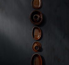 Load image into Gallery viewer, Out of Lines Oval Serving Bowl Ocher