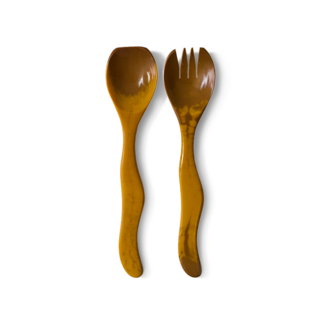 HKLIVING Ochre Salad Cutlery Set