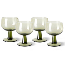 Load image into Gallery viewer, HKliving The Emeralds Set of Four Glasses - Olive Green