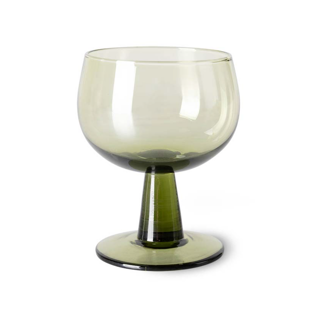 HKliving The Emeralds Set of Four Glasses - Olive Green