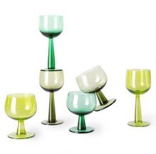 Load image into Gallery viewer, HKliving The Emeralds Set of Four Glasses - Olive Green