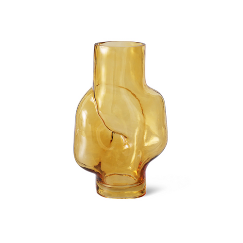 HKLIVING Gleam Glass High Vase - Amber