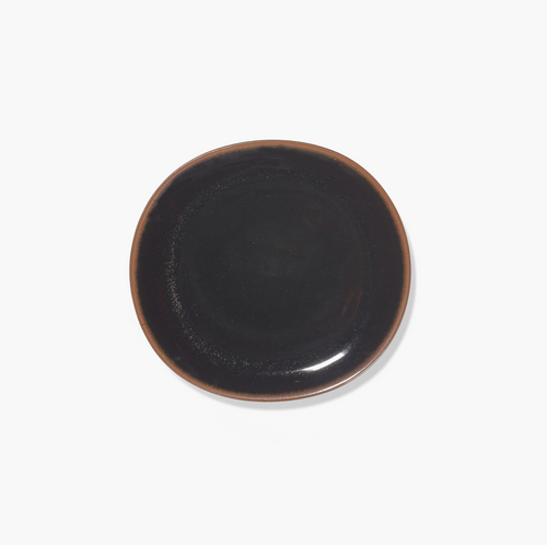 Out of Lines Oval Plate Dark Brown - M