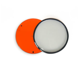 Small Round Orange Grey Lacquered Tray