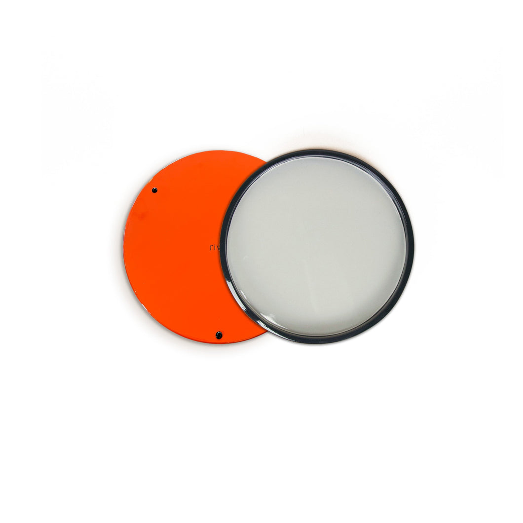Small Round Orange Grey Lacquered Tray