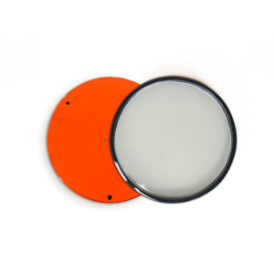 Medium Round Orange Grey Lacquered Tray