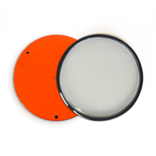 Large Round Orange Grey Lacquered Tray
