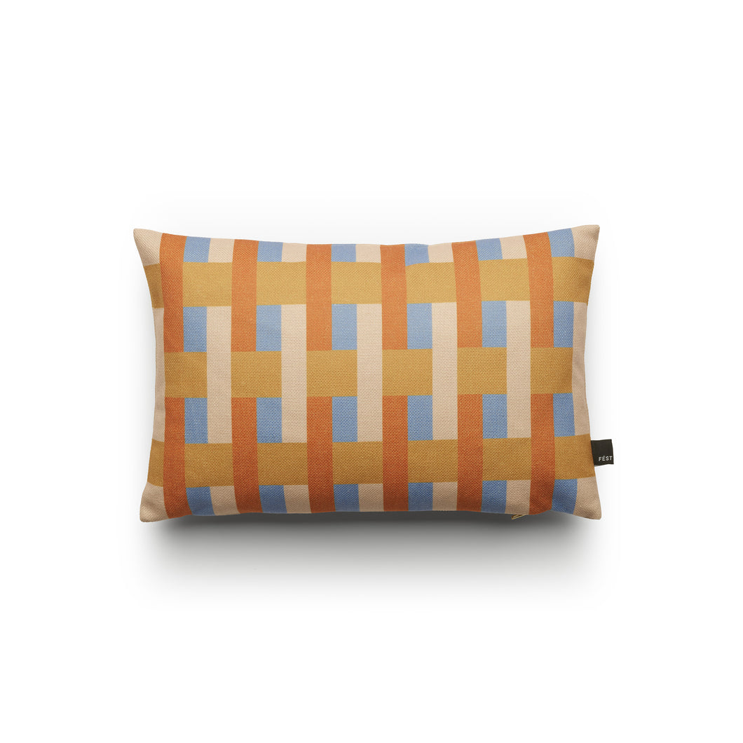 Baja Blue Stripes and Checks Cushion