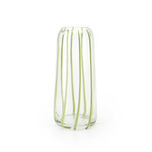 Green Striped Glass Carafe