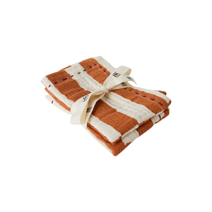 HKliving Mediterranean Striped Tangerine Cotton Napkins - Set of 2
