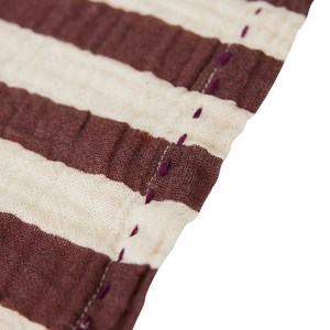 HKliving Mediterranean Striped Burgundy Cotton Napkins - Set of 2