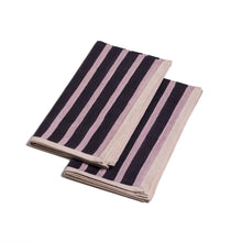 Load image into Gallery viewer, Block Stripe Napkins - Aubergine &amp; Mauve