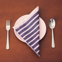 Load image into Gallery viewer, Block Stripe Napkins - Aubergine &amp; Mauve
