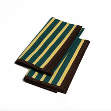 Load image into Gallery viewer, Block Stripe Napkins - Lemon  &amp; Forest Green
