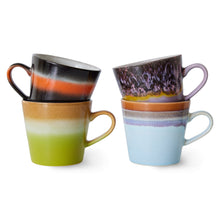 Load image into Gallery viewer, HKliving 70&#39;s Ceramic Solid Cappuccino Mugs - Set of Four