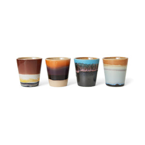 HKliving 70's Ceramic Solar Ristretto Cups - Set of Four